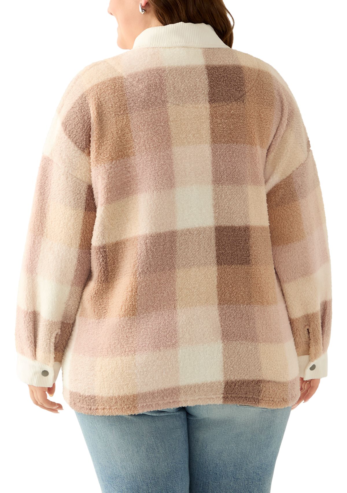 Plus Size Sherpa Shacket