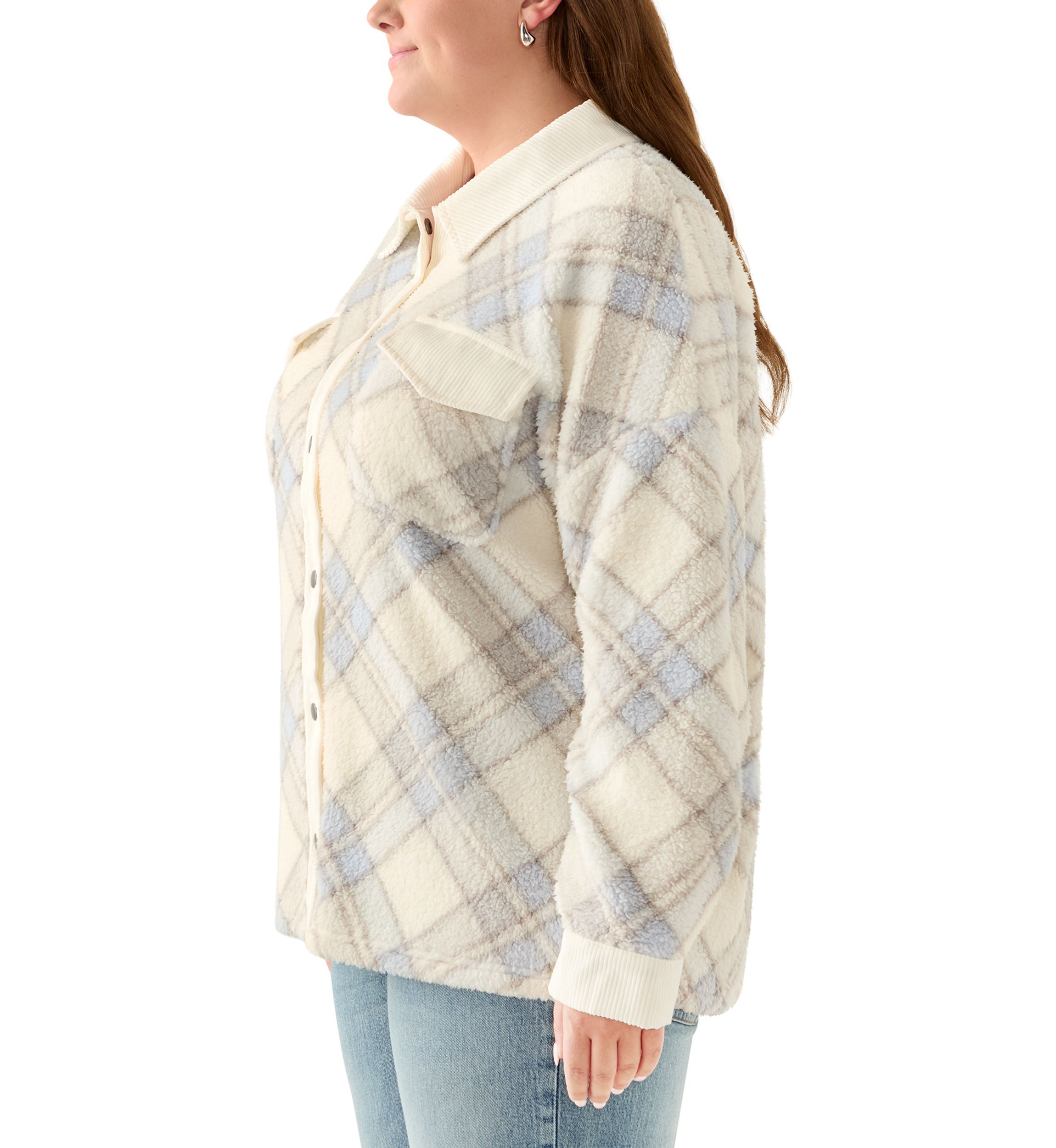 Plus Size Sherpa Shacket