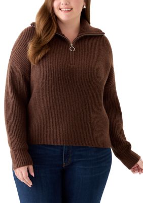 OLIVE + OAK Women's Plus Size 1/4 Zip Pullover, 1X