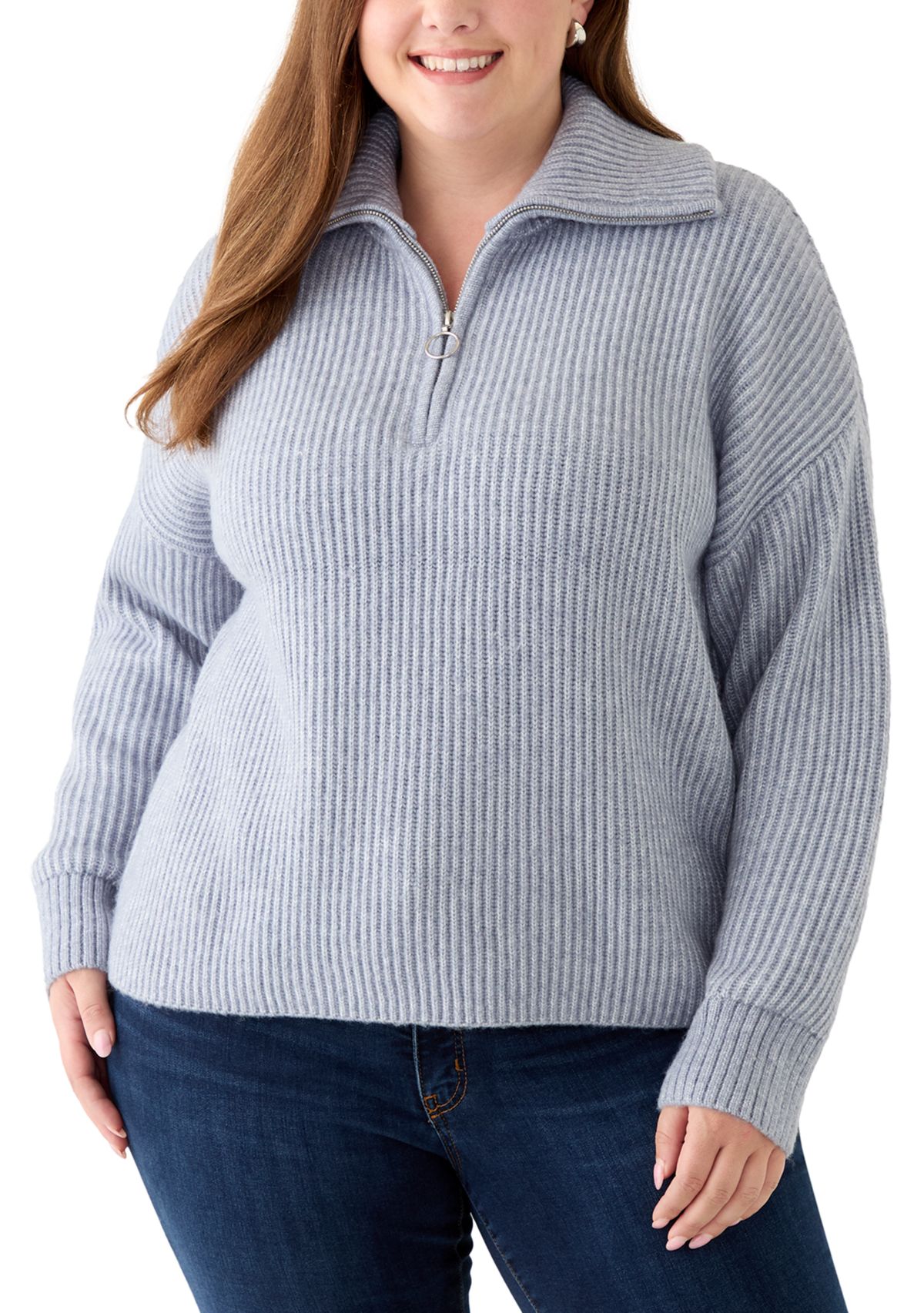 Plus Size 1/4 Zip Pullover 