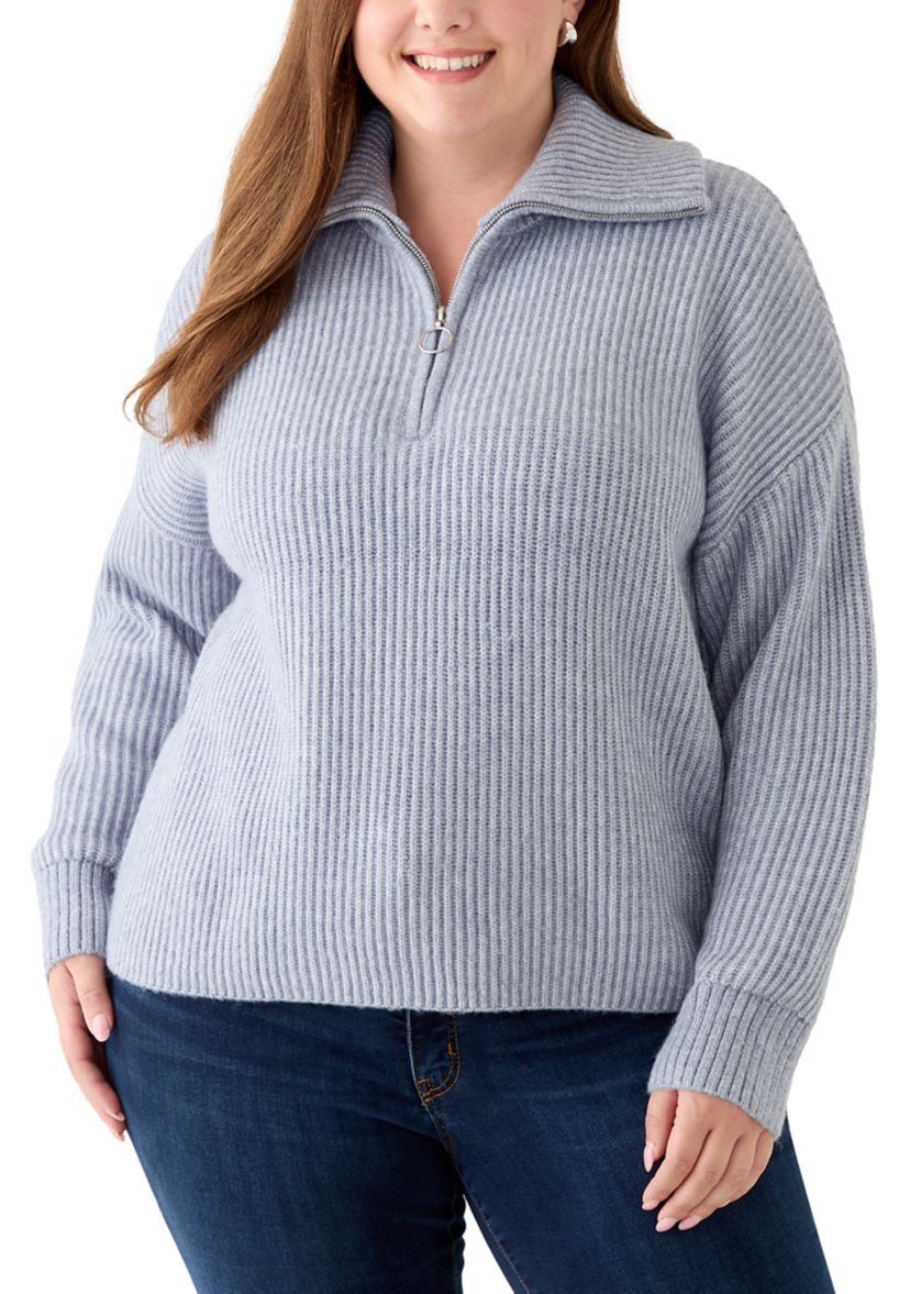 Plus Size 1/4 Zip Pullover 
