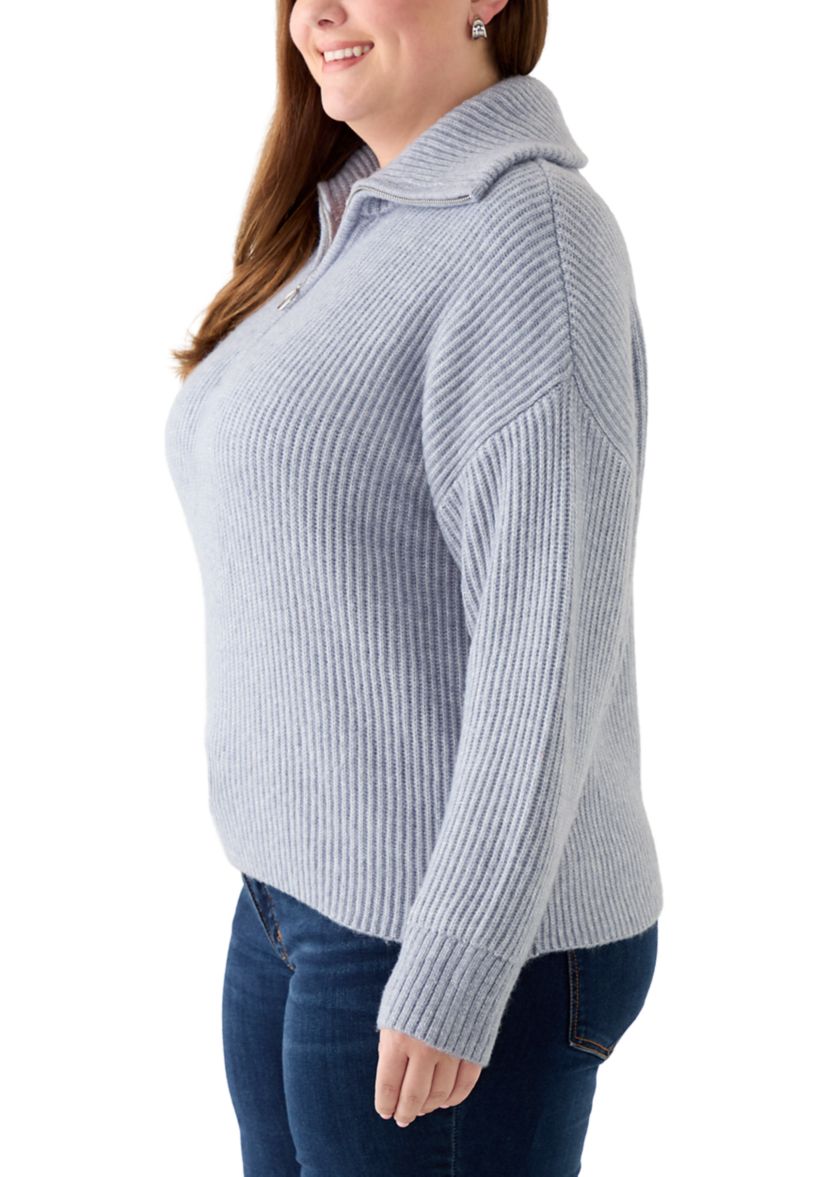 Plus Size 1/4 Zip Pullover 