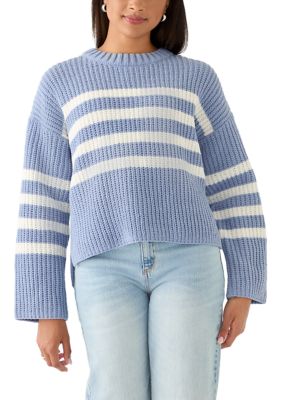 OLIVE + OAK Women's Chenille Strip Crew Neck Sweater, XL