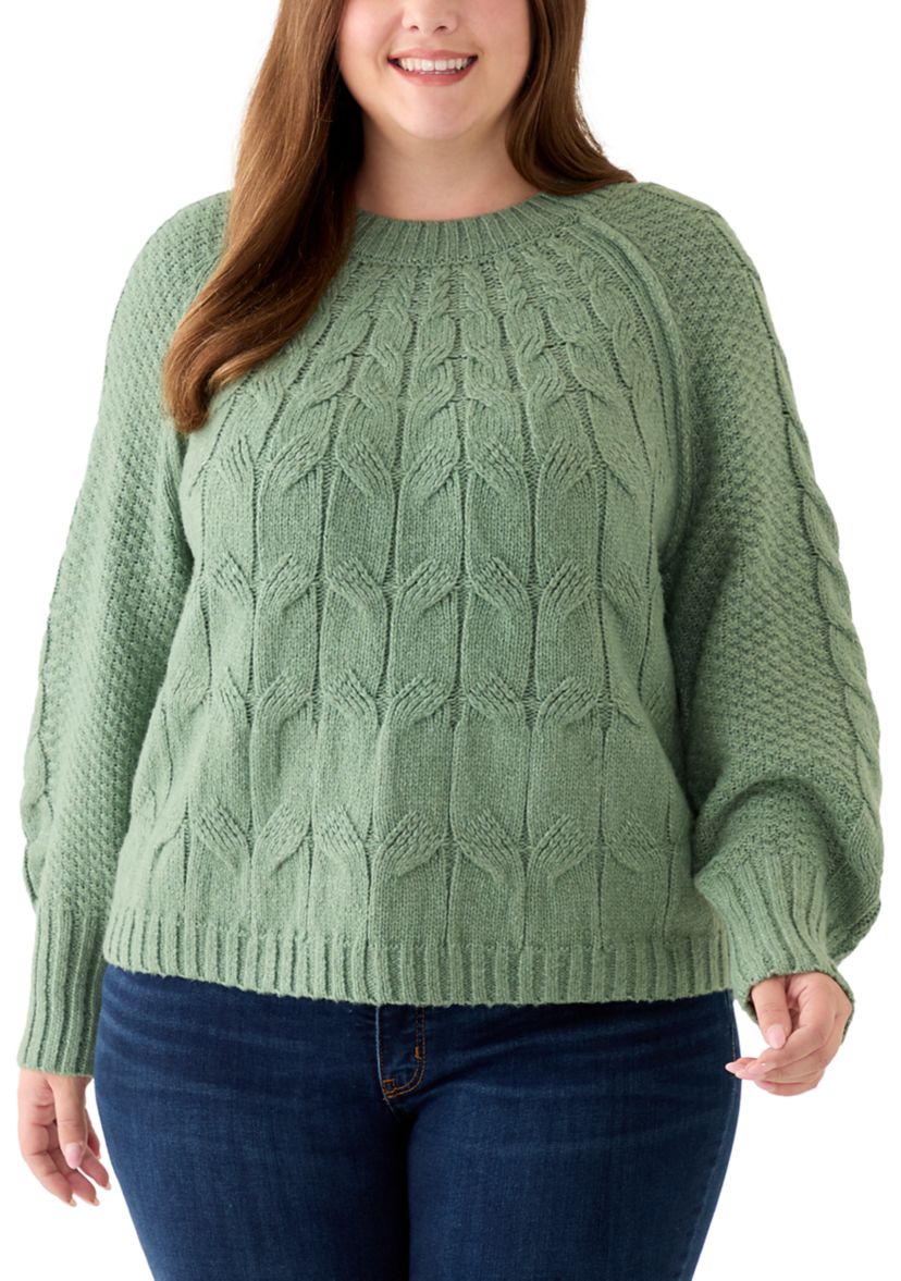 Plus Size Cascade Cable Pullover