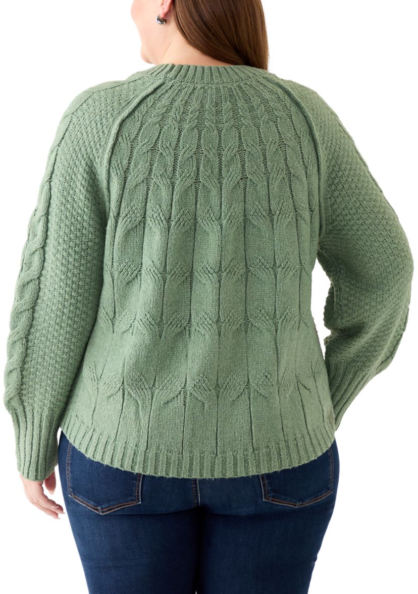 Plus Size Cascade Cable Pullover