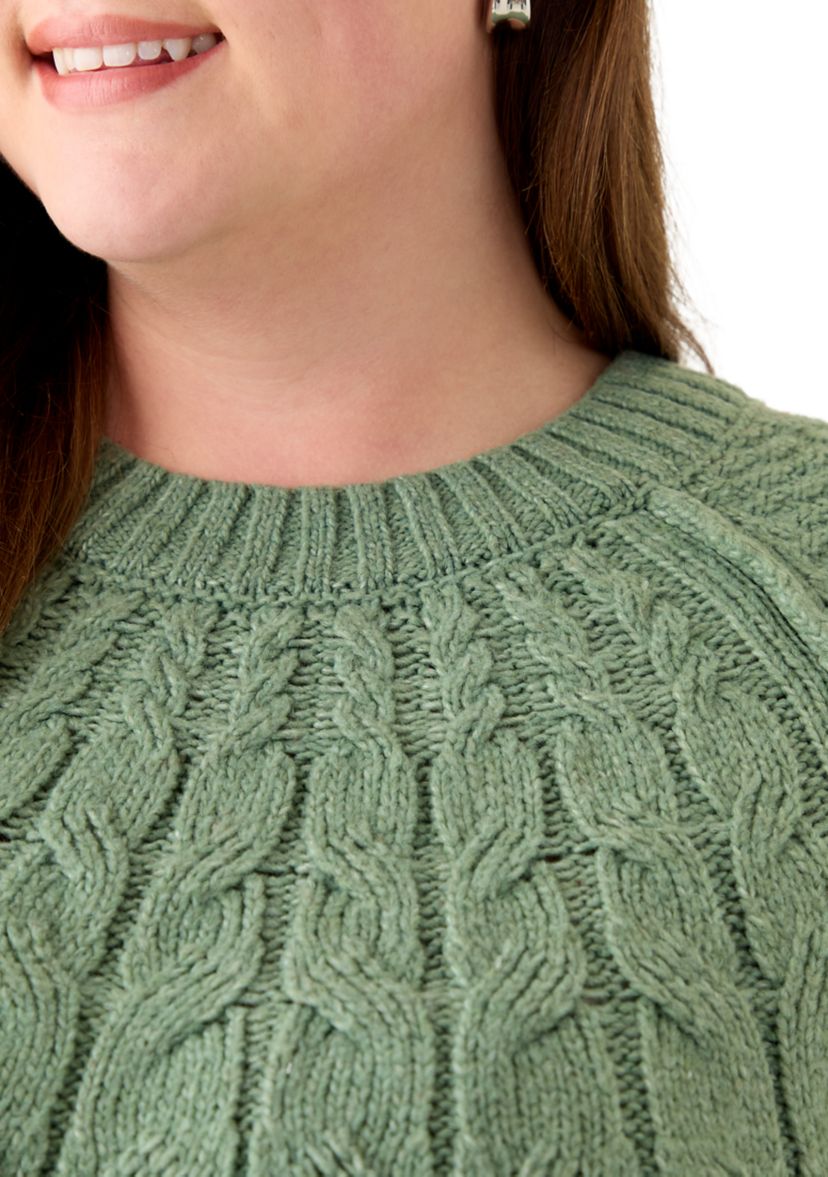 Plus Size Cascade Cable Pullover