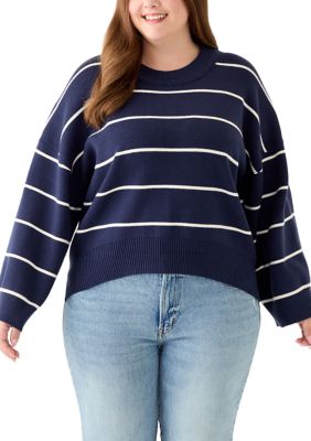 OLIVE + OAK Women's Plus Size Striped Sweater, 3X