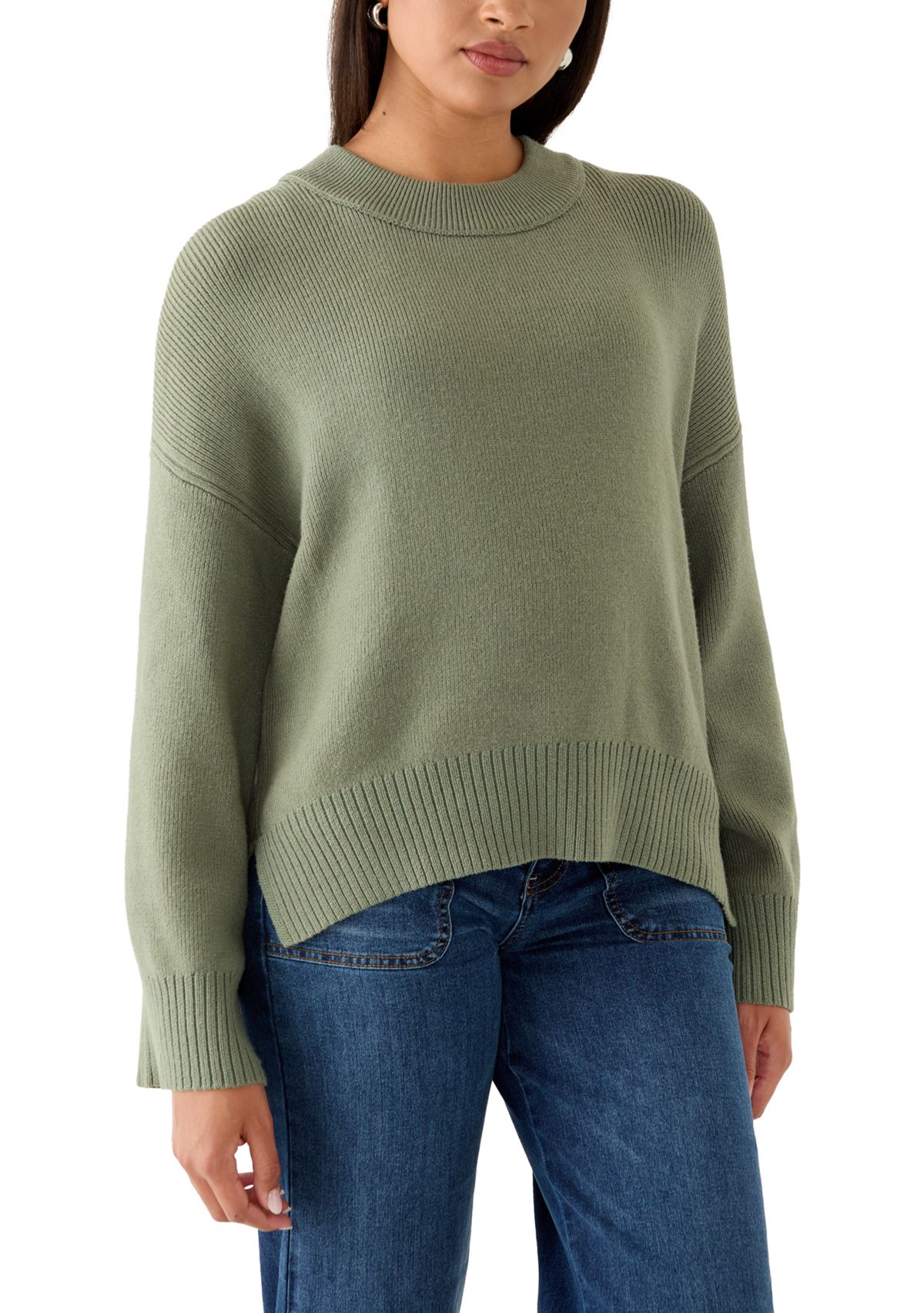 Womens Long Sleeve Crew Neck Sweater