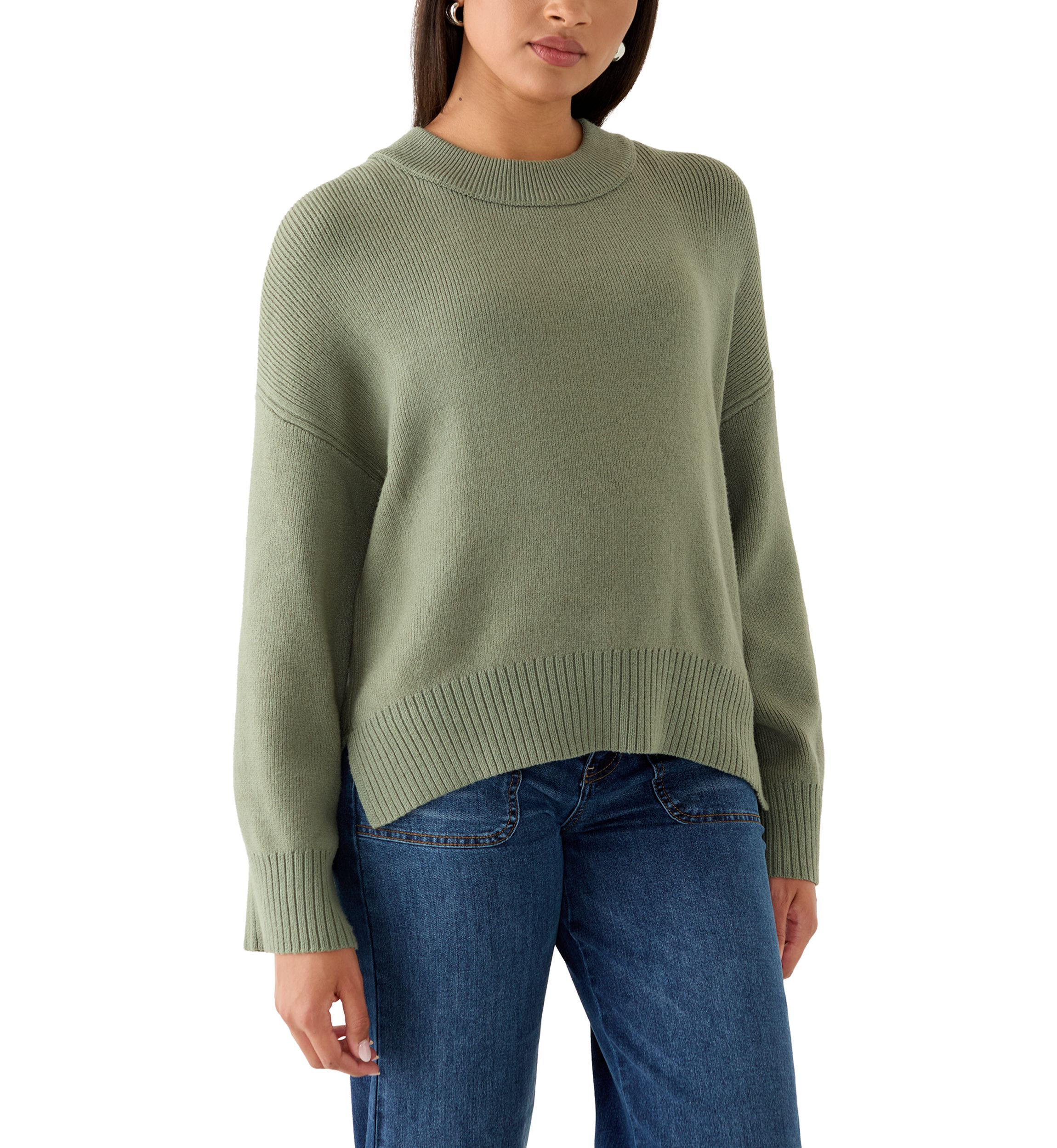 Womens Long Sleeve Crew Neck Sweater