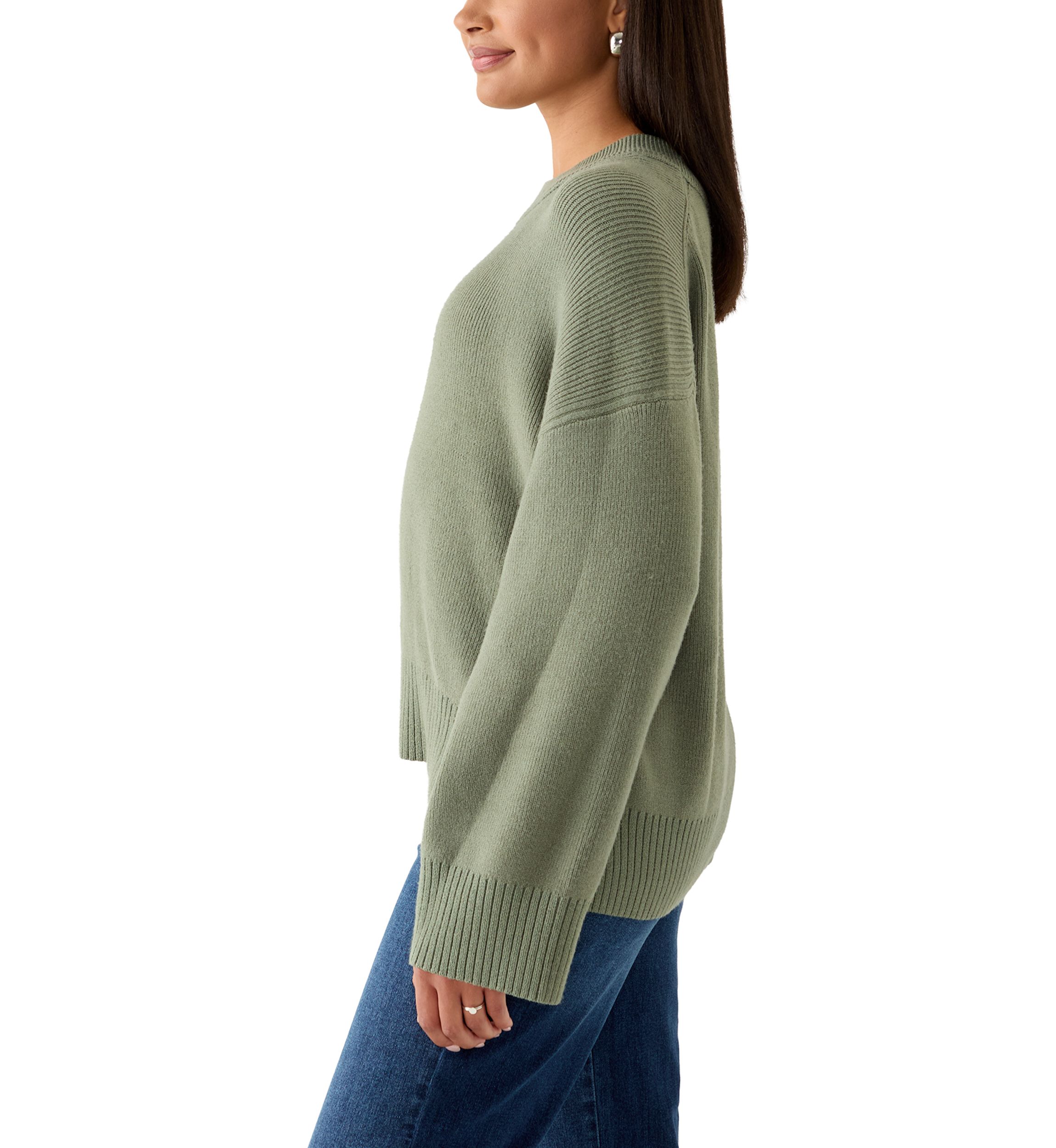 Womens Long Sleeve Crew Neck Sweater