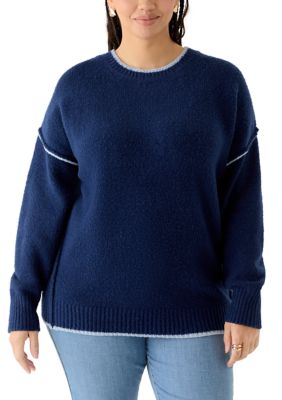 OLIVE + OAK Women's Plus Size Drop Shoulder Crew Neck Sweater, 1X