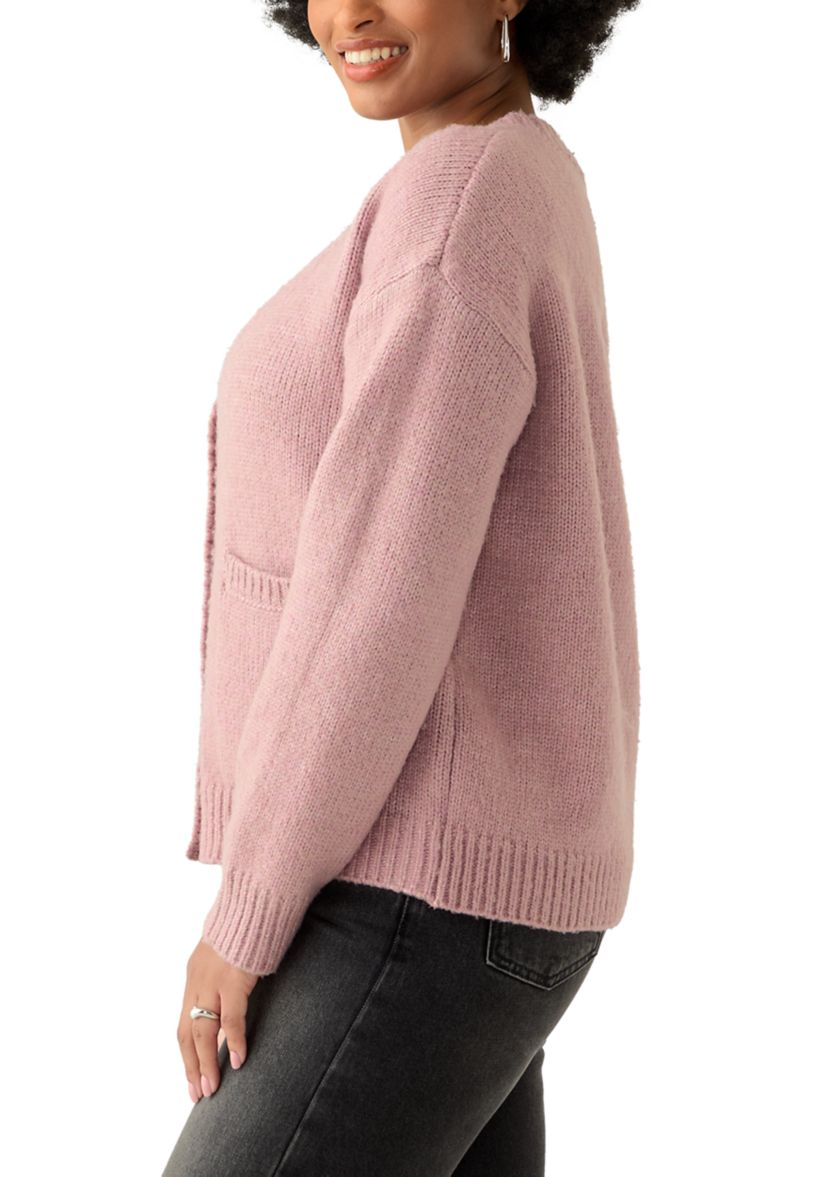 Womens V-Neck Button Front Cardigan