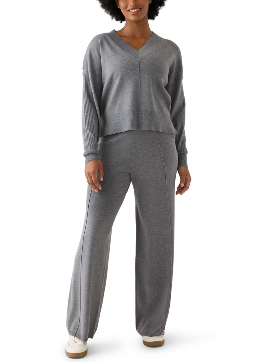 Womens Sweater Pants with Piping