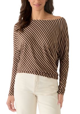 OLIVE + OAK Women's Asymmetrical Off Shoulder Top