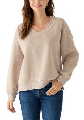 OLIVE + OAK Women's V-Neck Pullover Sweatshirt, XS
