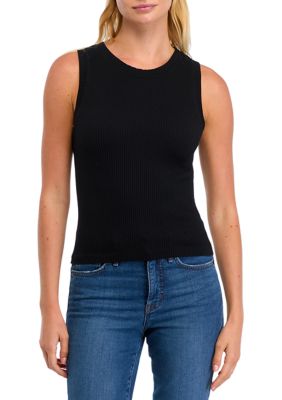 OLIVE + OAK Women's Ribbed Seamless Tank Top, Black, XS/S