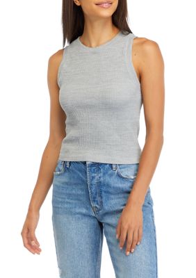 OLIVE + OAK Women's Ribbed Seamless Tank Top, Grey, XS/S