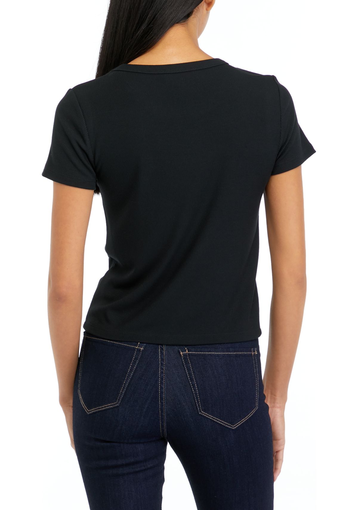 Womens Short Sleeve Ribbed T-Shirt 