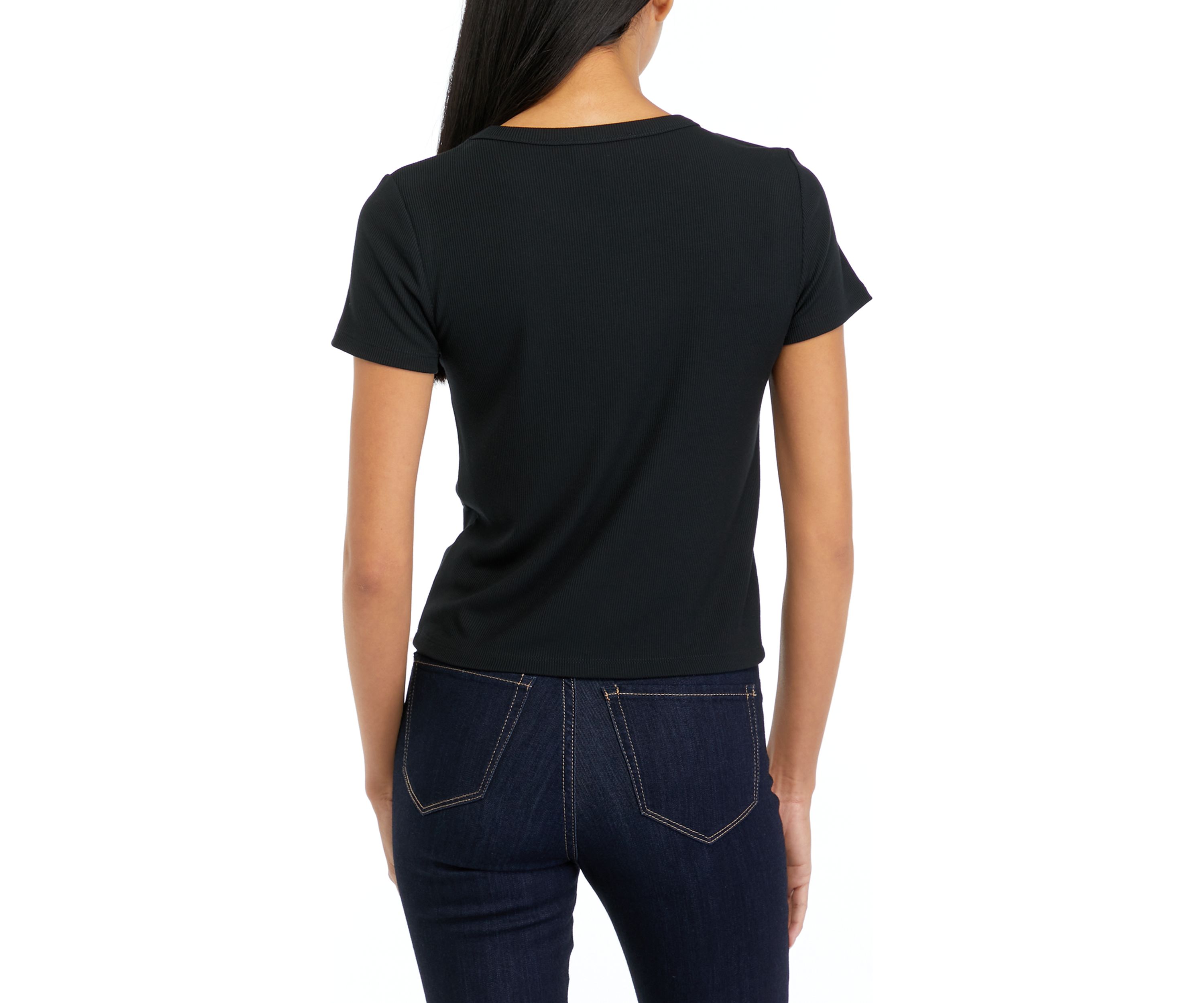 Womens Short Sleeve Ribbed T-Shirt 