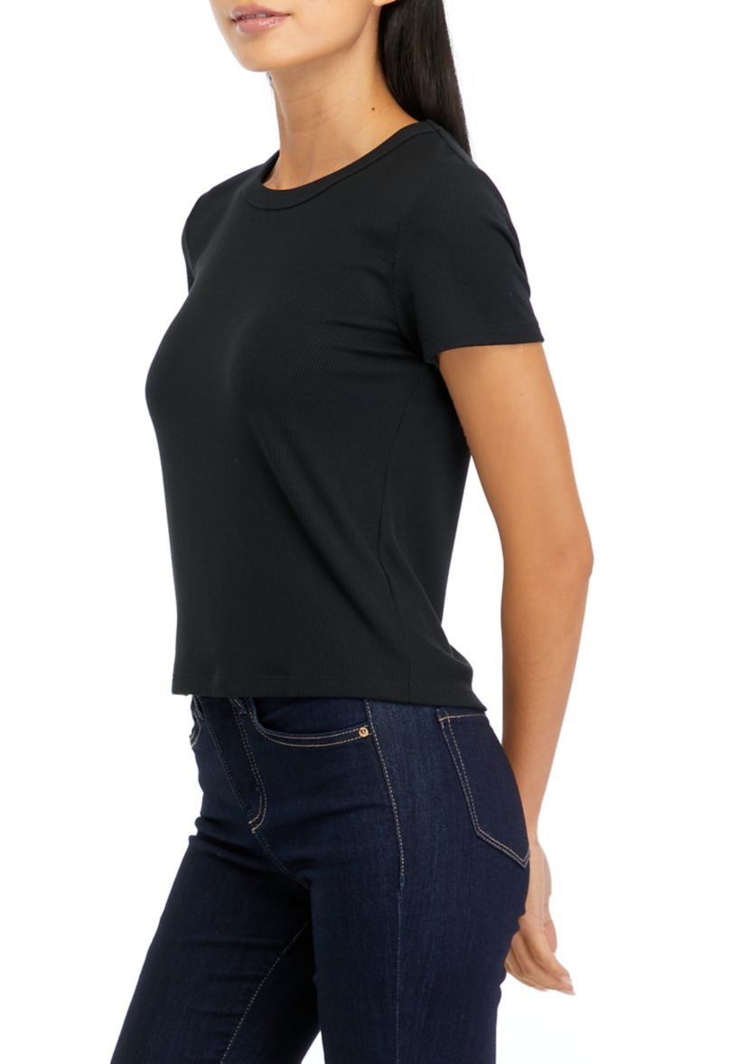 Womens Short Sleeve Ribbed T-Shirt 
