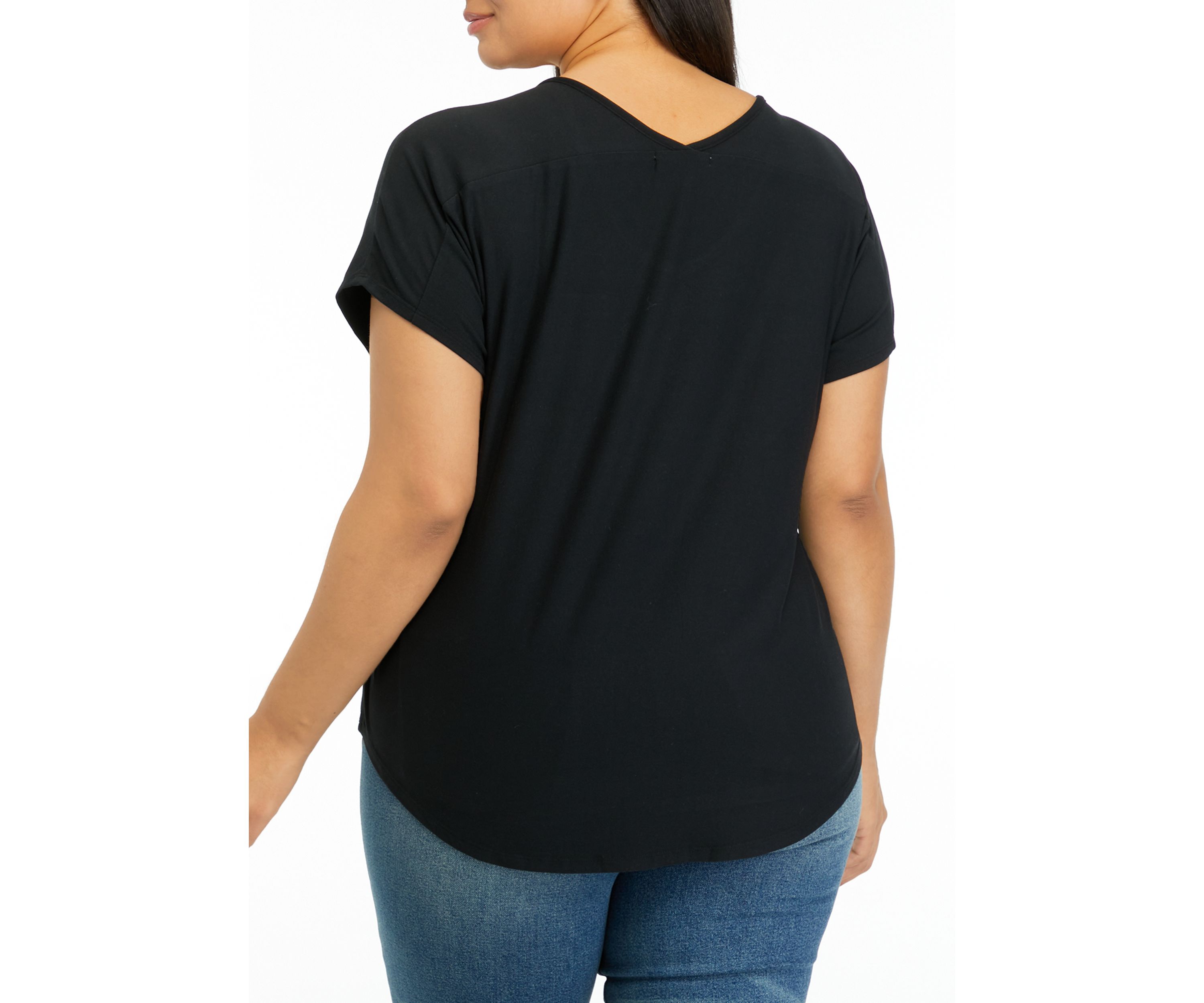 Plus Size Pocket V-Neck T-Shirt