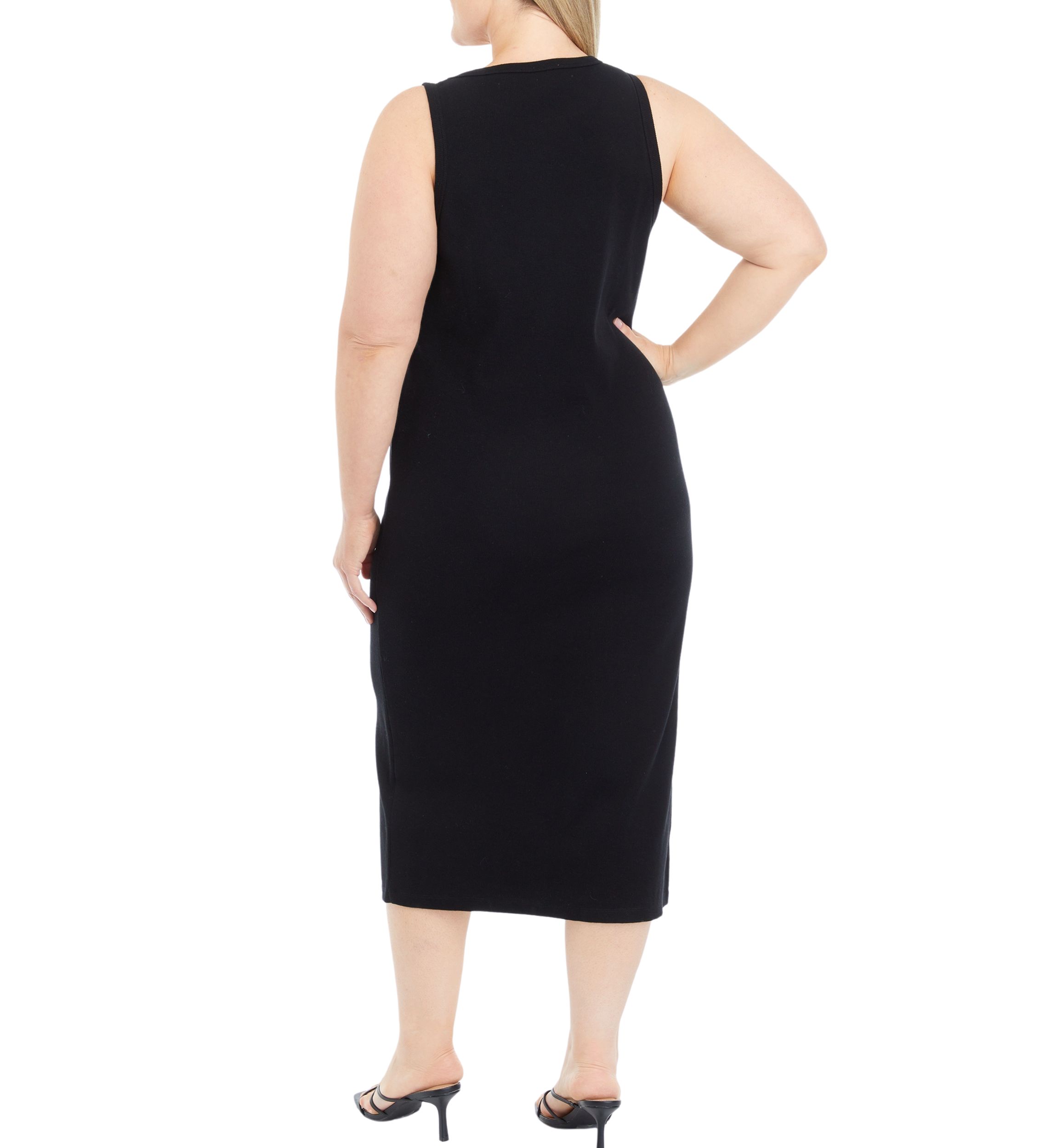 Plus Size Tank Midi Dress with Side Slit