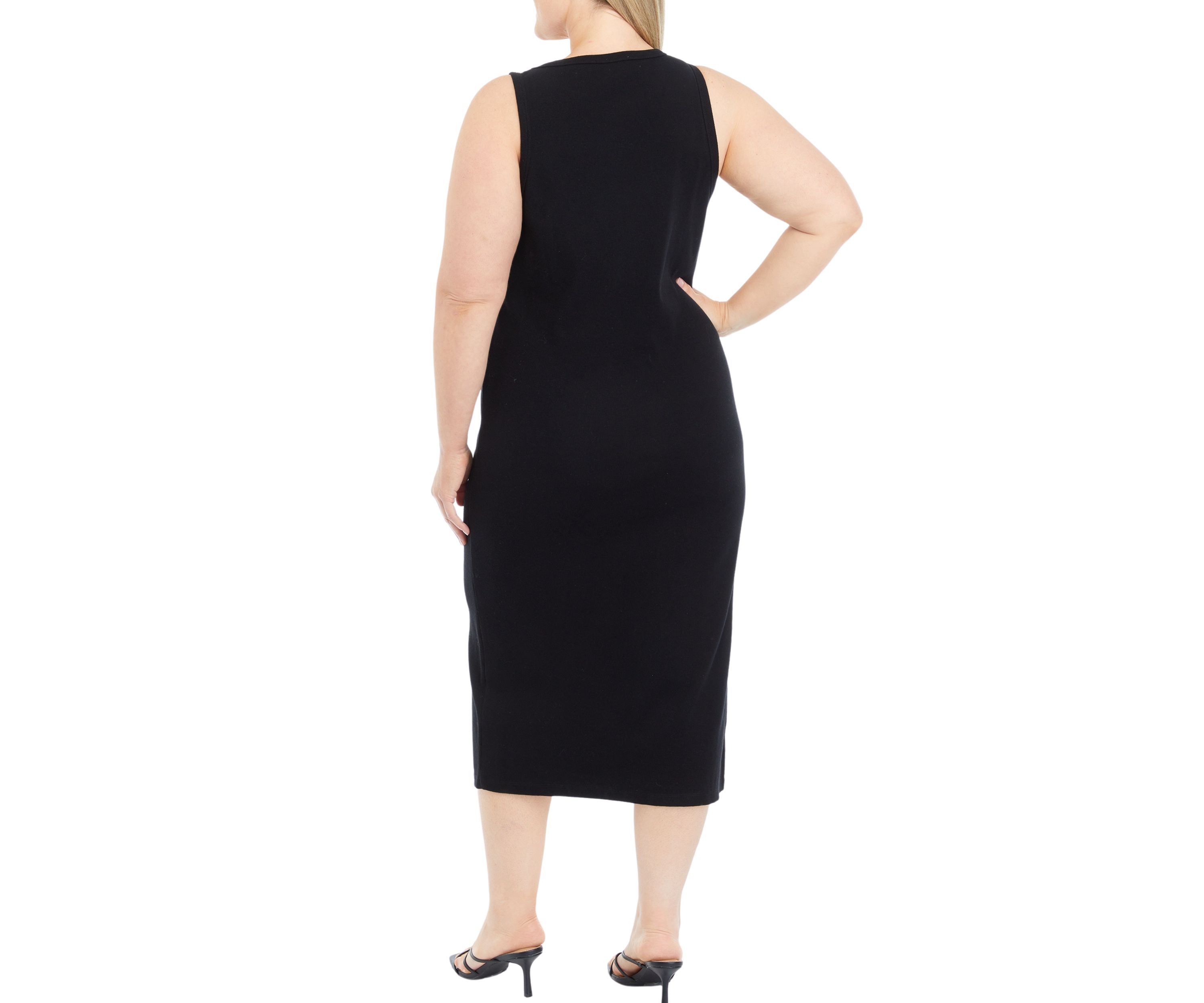 Plus Size Tank Midi Dress with Side Slit
