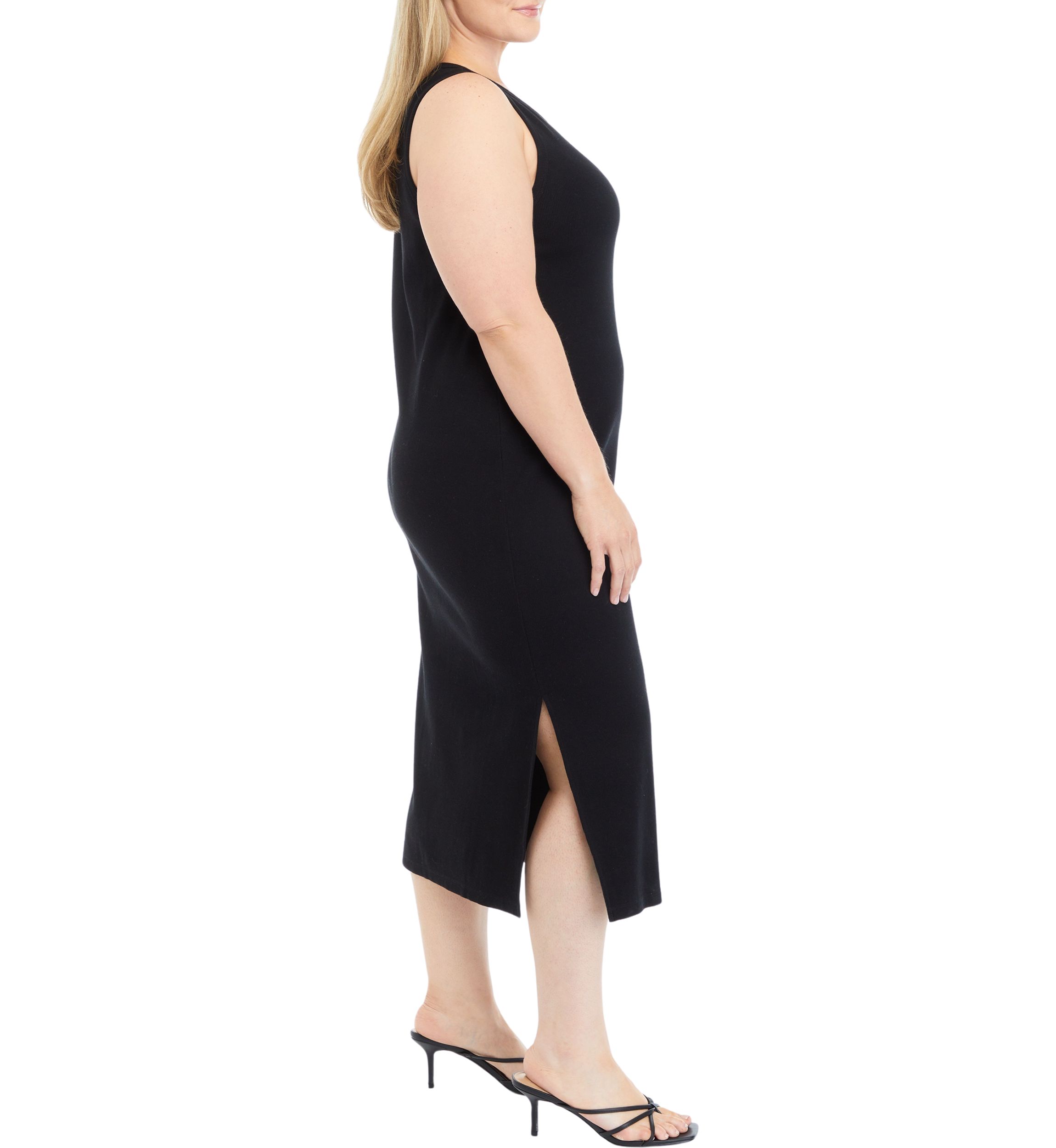 Plus Size Tank Midi Dress with Side Slit