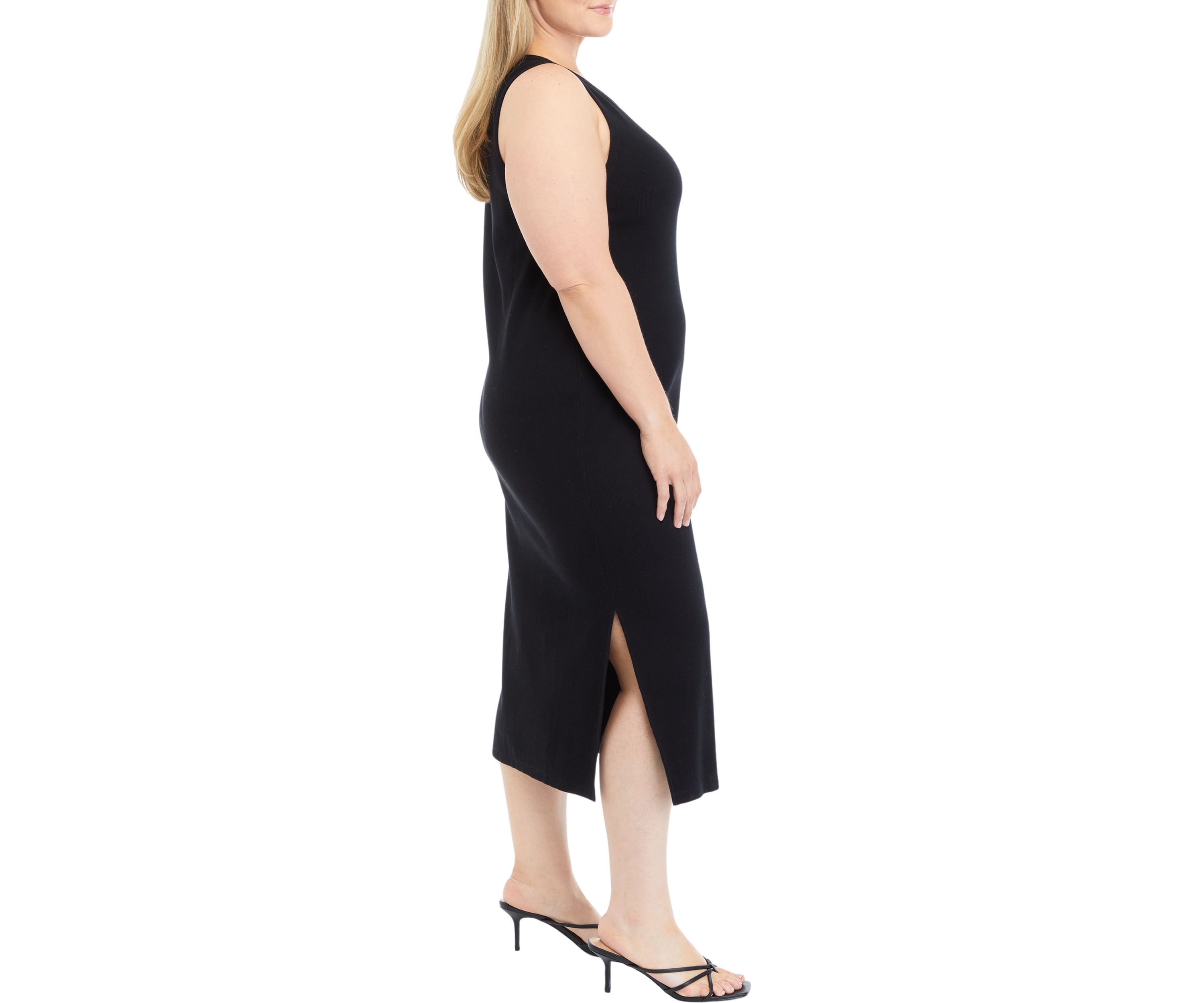Plus Size Tank Midi Dress with Side Slit