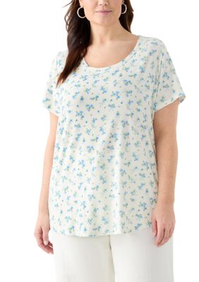 OLIVE + OAK Women's Plus Size Short Sleeve Printed T-Shirt, 1X