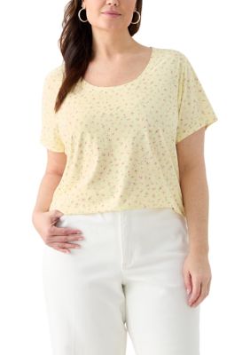 OLIVE + OAK Women's Plus Size Short Sleeve Printed T-Shirt