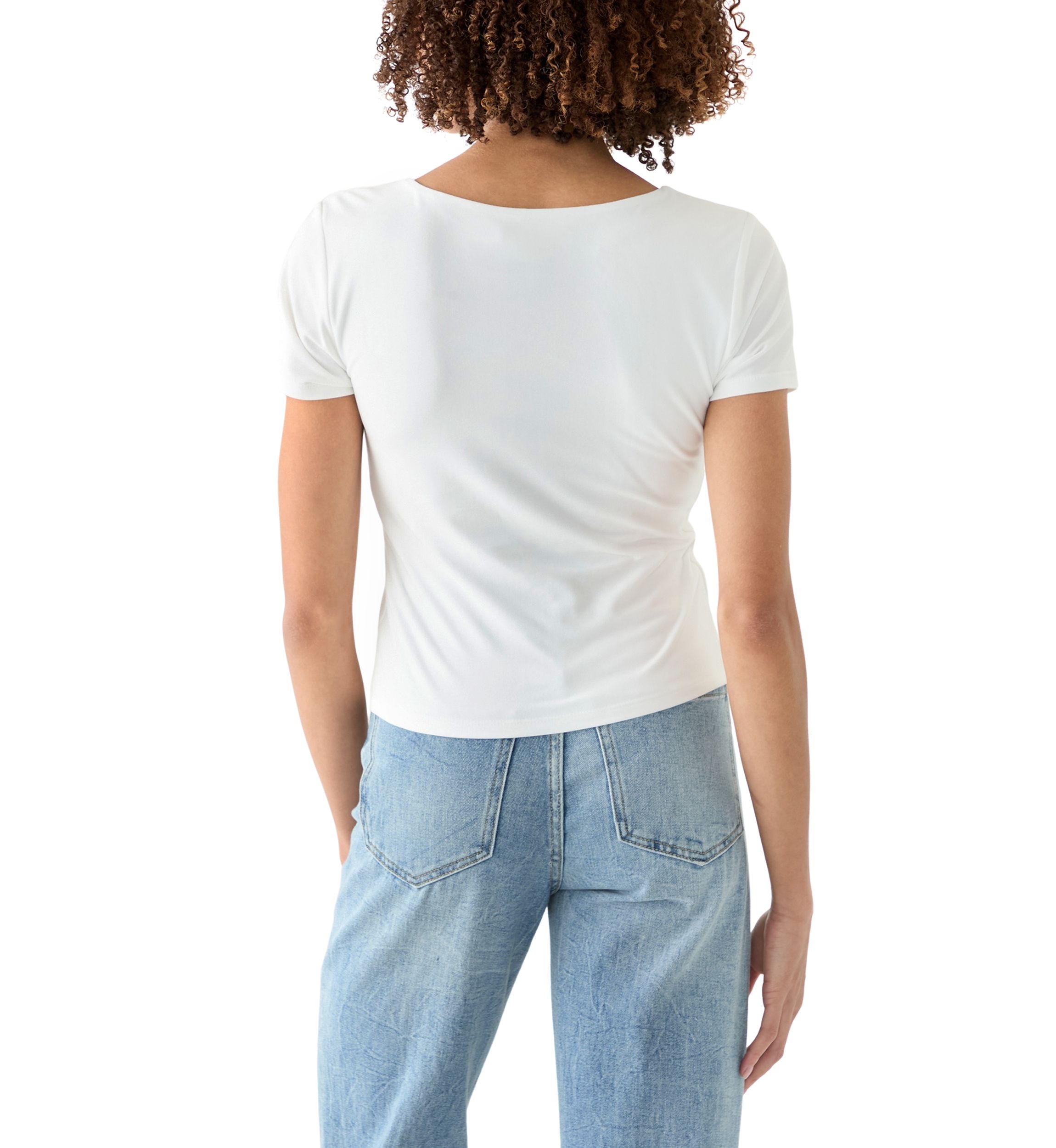 Womens Short Sleeve Peached Jersey T-Shirt 