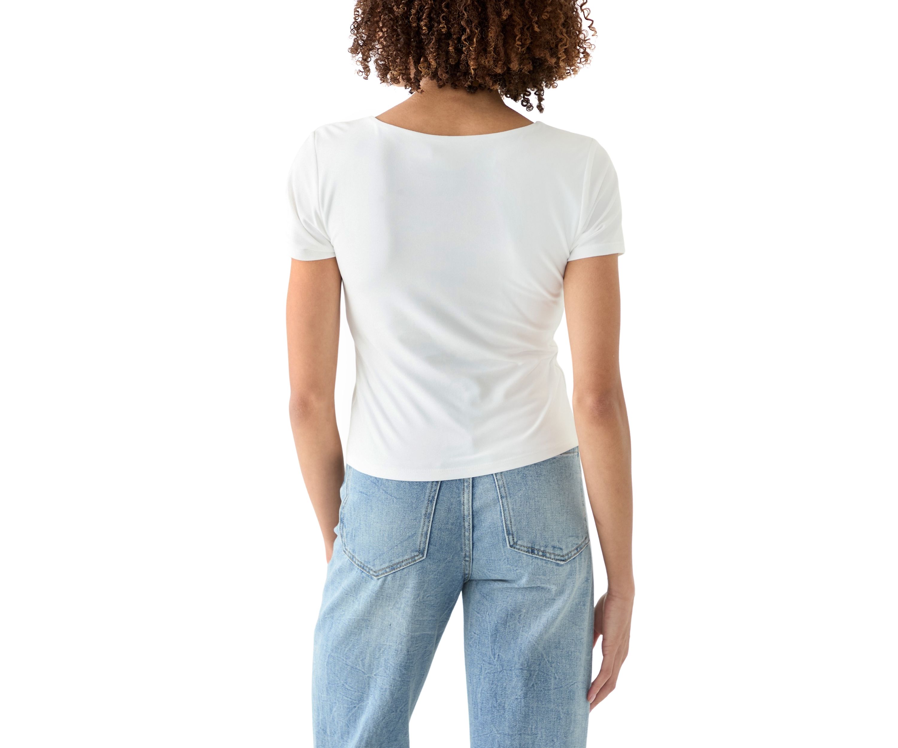 Womens Short Sleeve Peached Jersey T-Shirt 