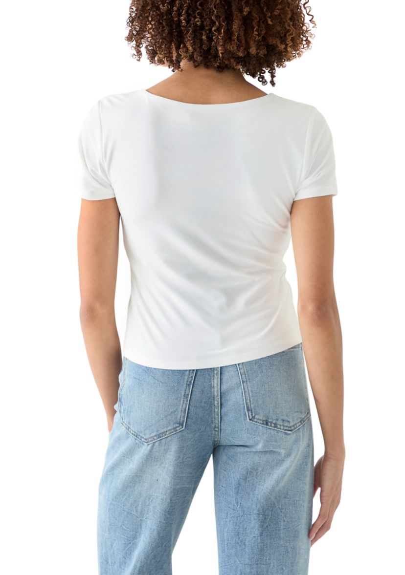 Womens Short Sleeve Peached Jersey T-Shirt 