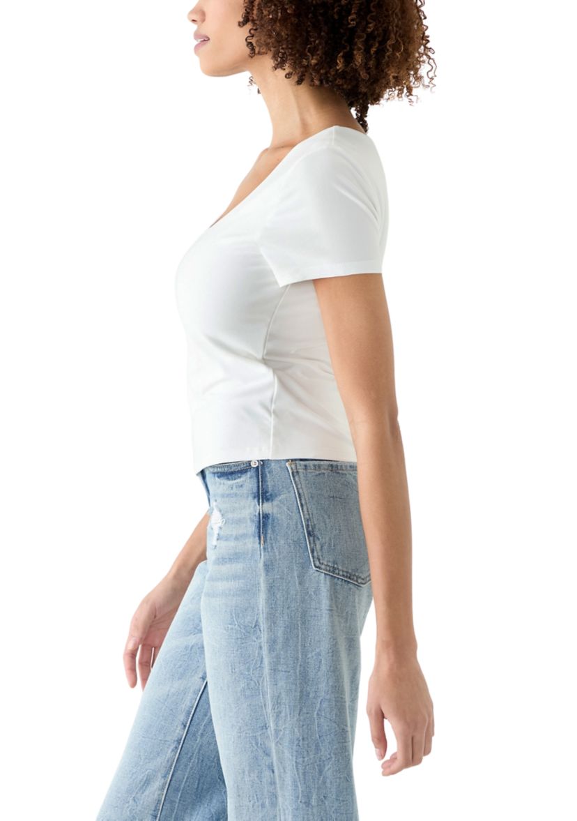 Womens Short Sleeve Peached Jersey T-Shirt 