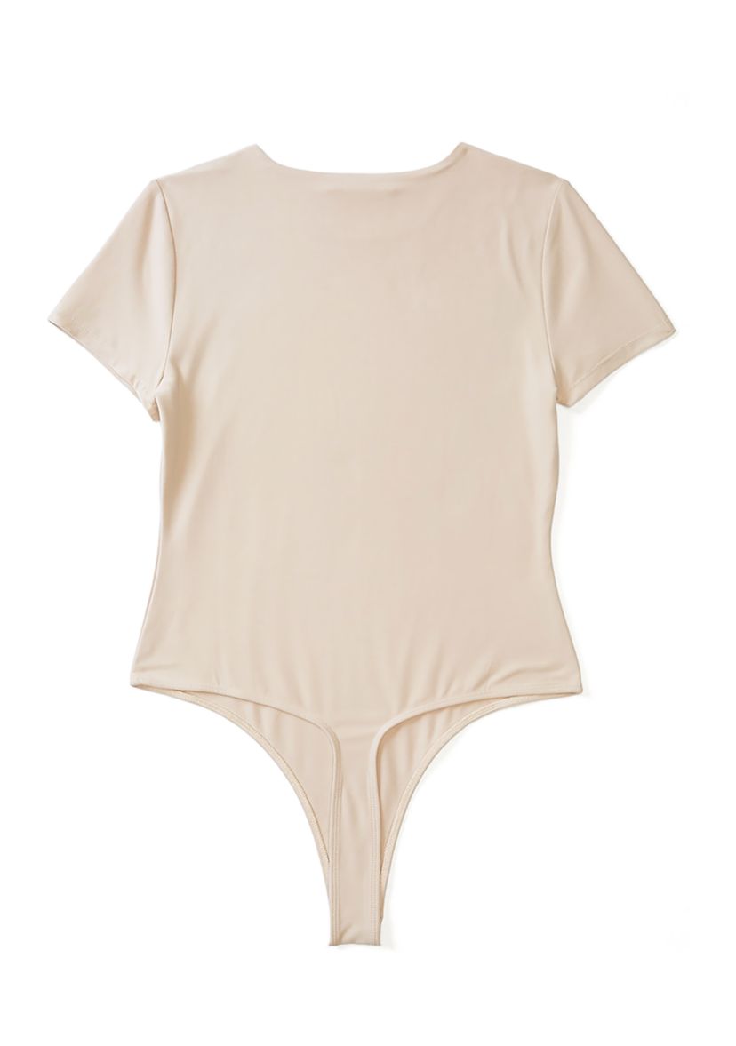 Womens Short Sleeve Peached Jersey Bodysuit