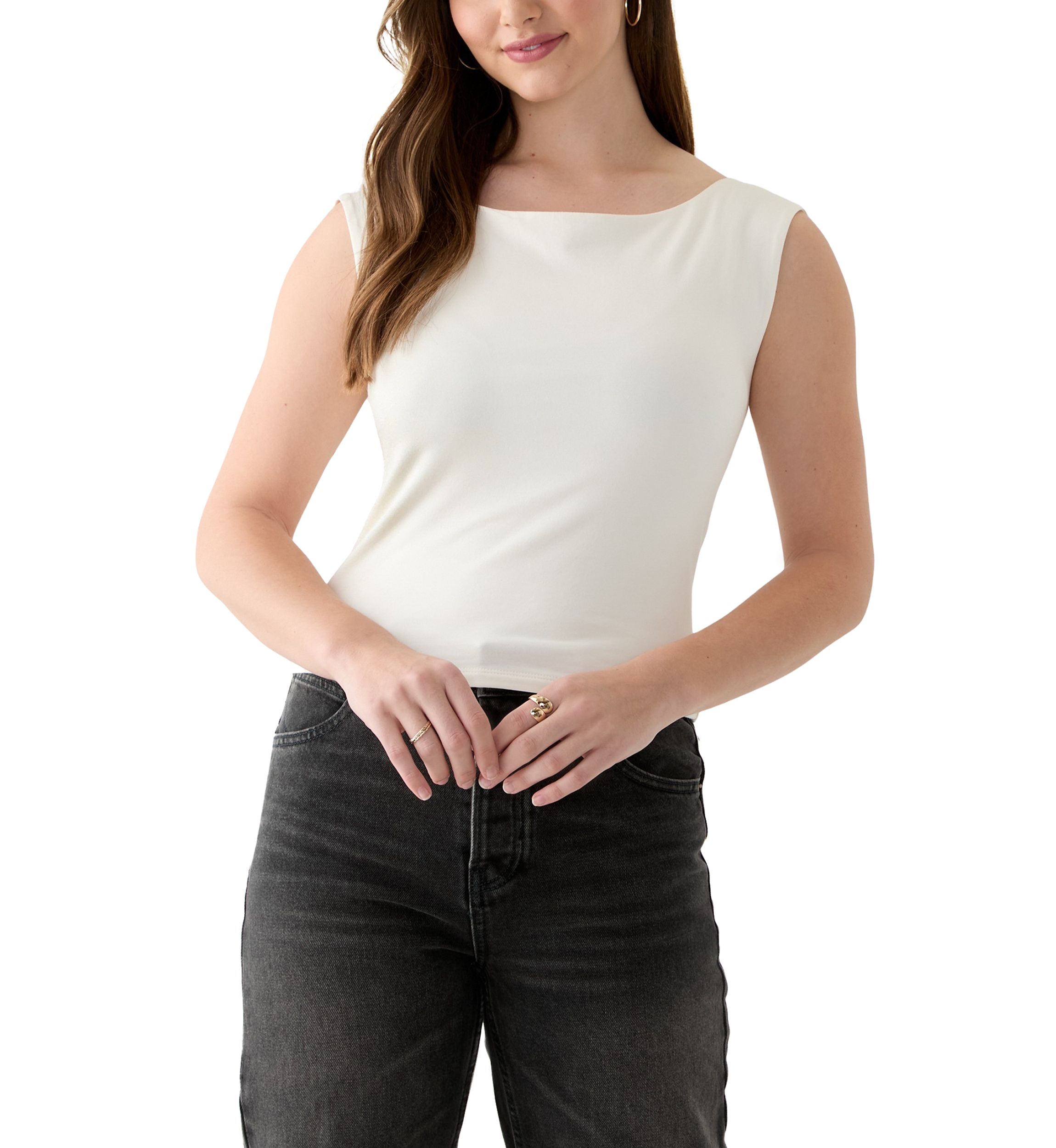 Womens Boat Neck Tank Top