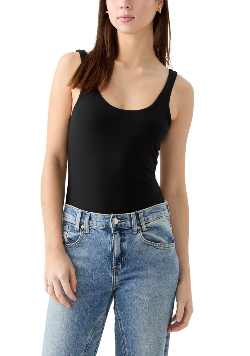 Womens Scoop Neck Double Layer Bodysuit