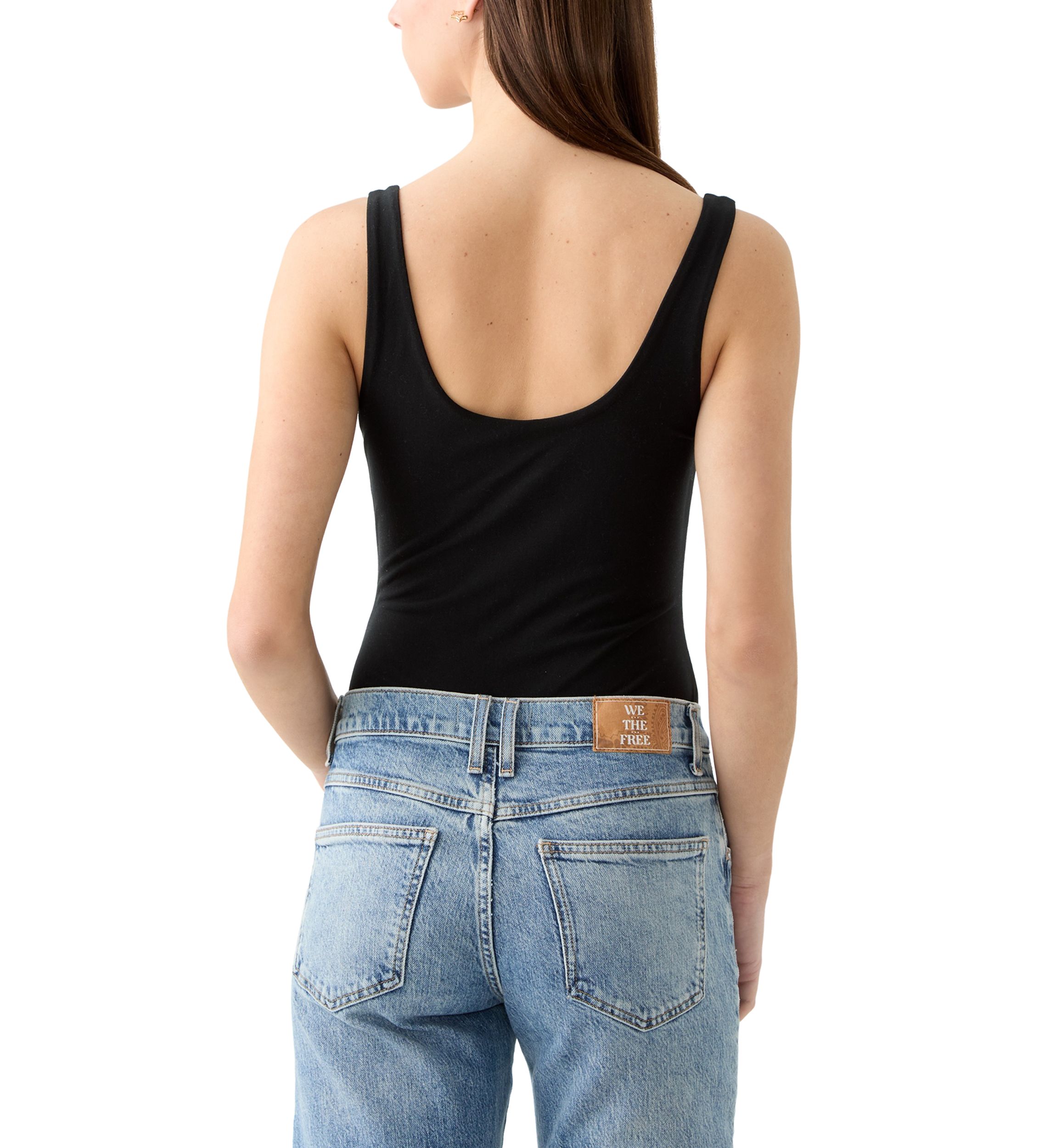 Womens Scoop Neck Double Layer Bodysuit