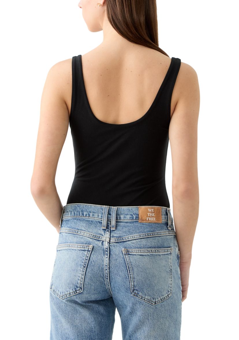 Womens Scoop Neck Double Layer Bodysuit