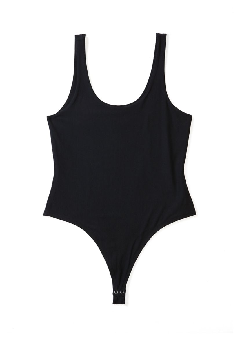 Womens Scoop Neck Double Layer Bodysuit