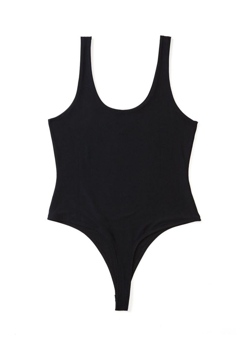 Womens Scoop Neck Double Layer Bodysuit