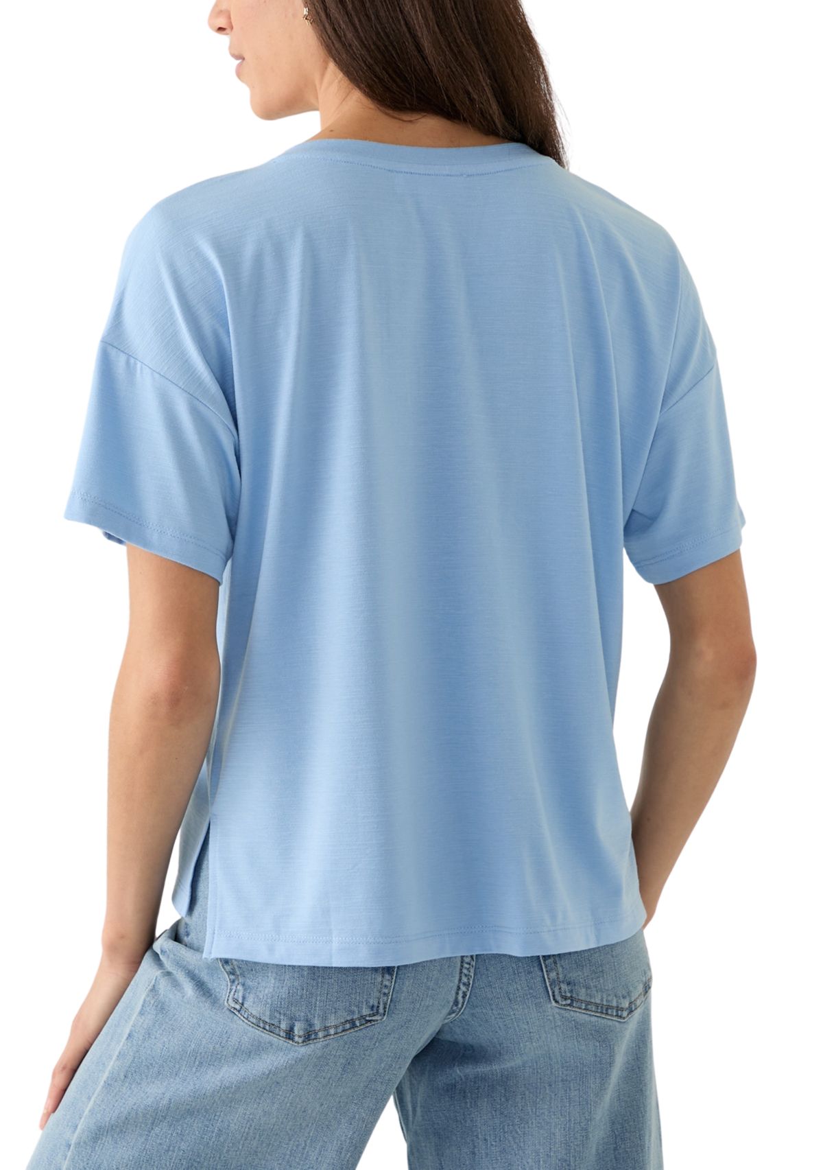 Womens Short Sleeve V-Neck Oversized T-Shirt