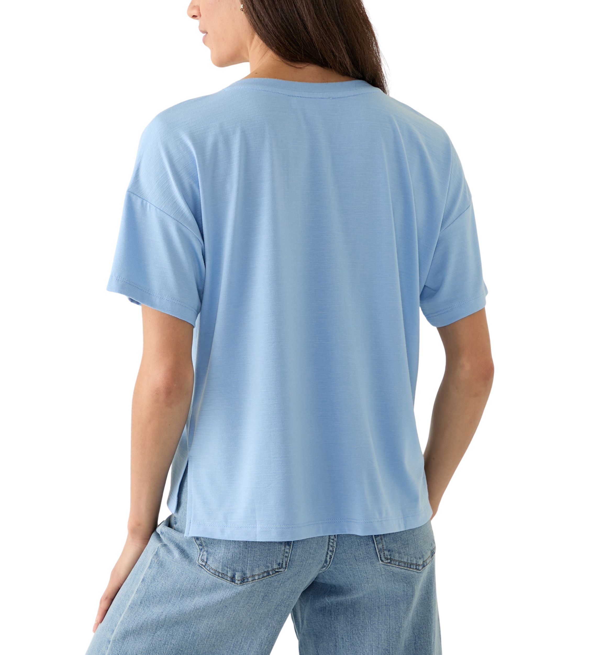 Womens Short Sleeve V-Neck Oversized T-Shirt