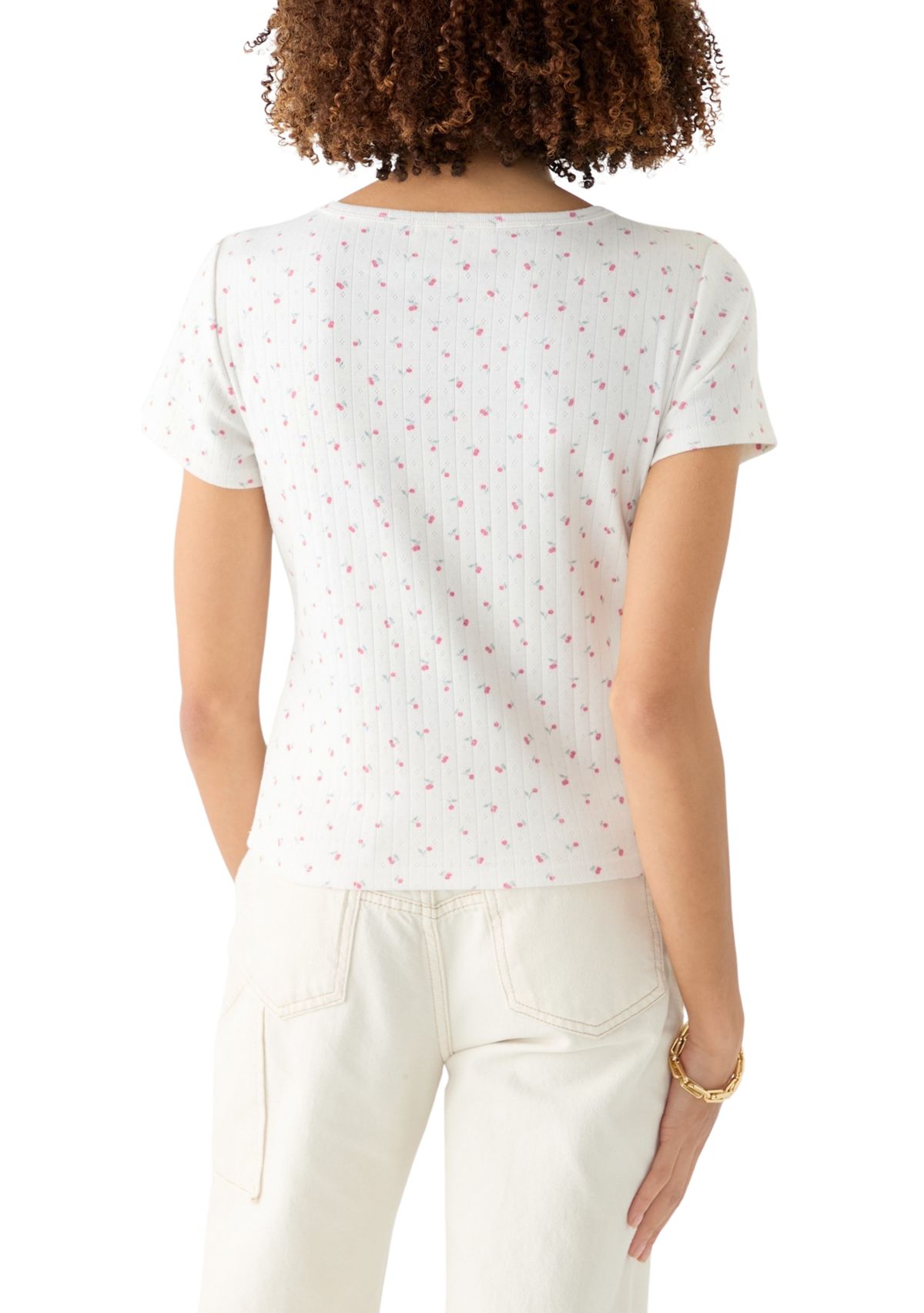 Womens Short Sleeve Henley T-Shirt