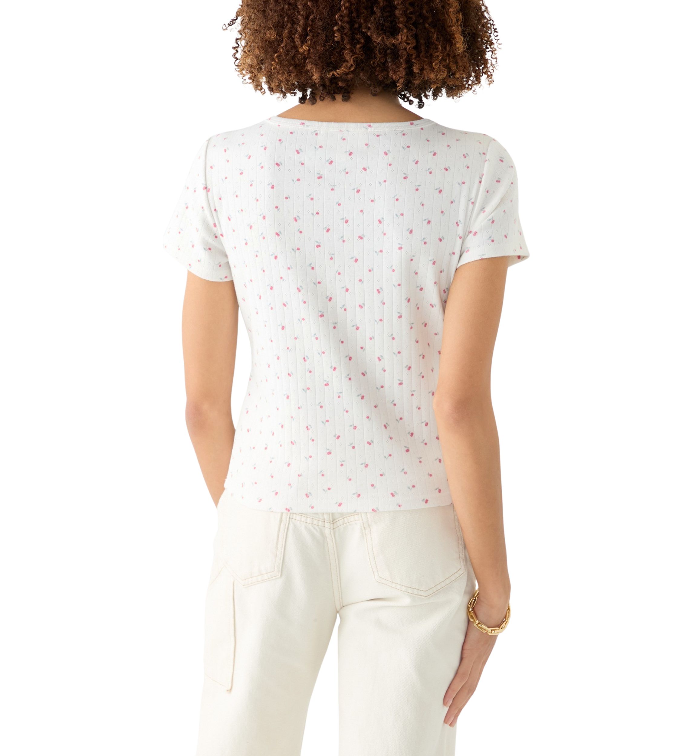 Womens Short Sleeve Henley T-Shirt
