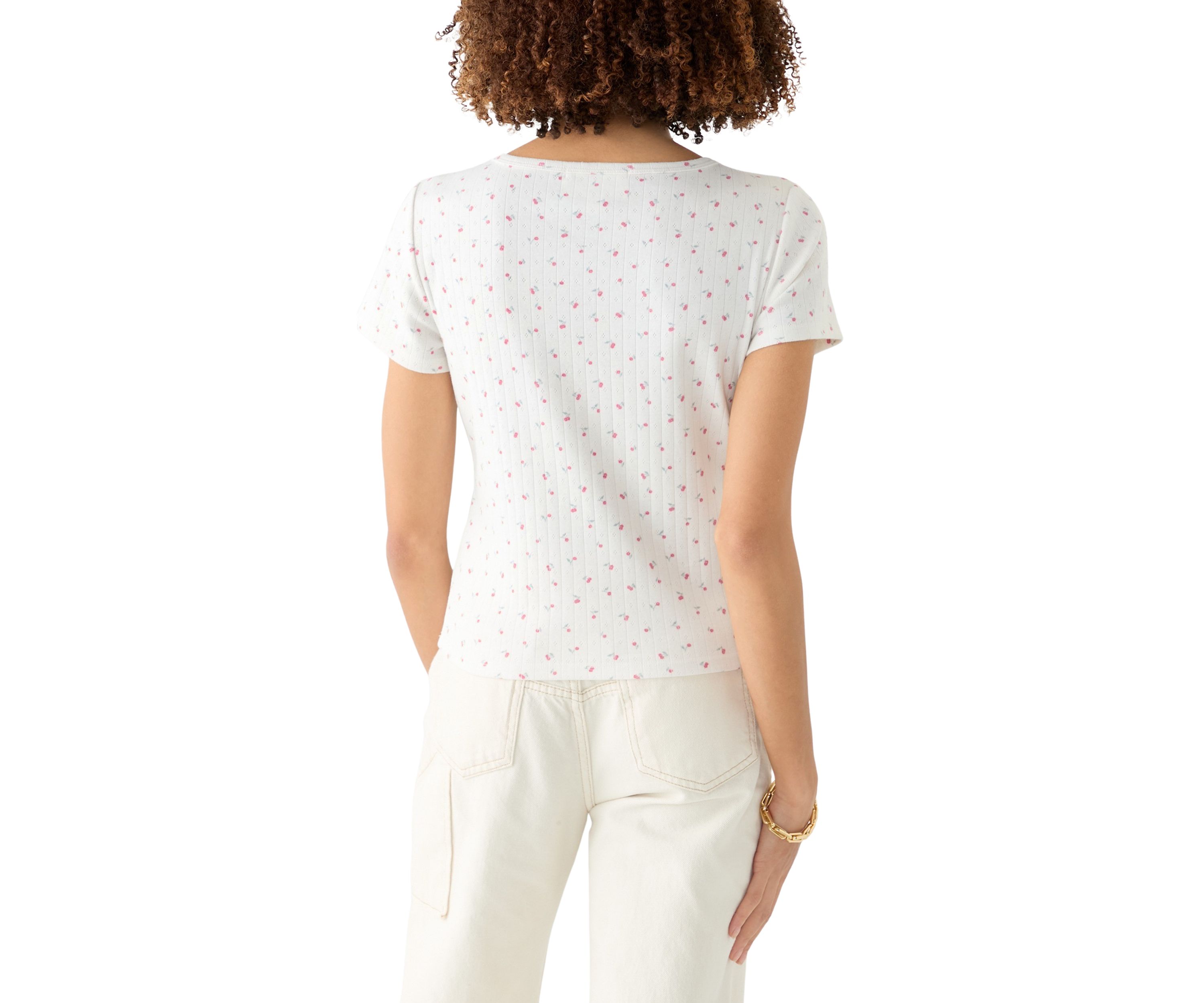 Womens Short Sleeve Henley T-Shirt