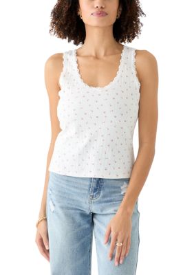 OLIVE + OAK Women's Pointelle Tank Top, XL