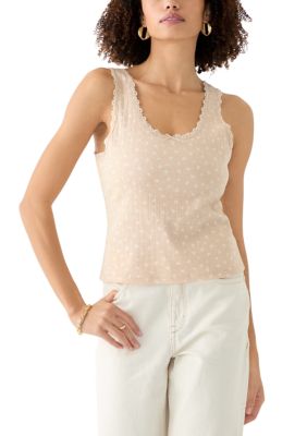 OLIVE + OAK Women's Pointelle Tank Top, Sand, XS