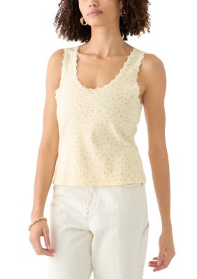 OLIVE + OAK Women's Pointelle Tank Top, XS
